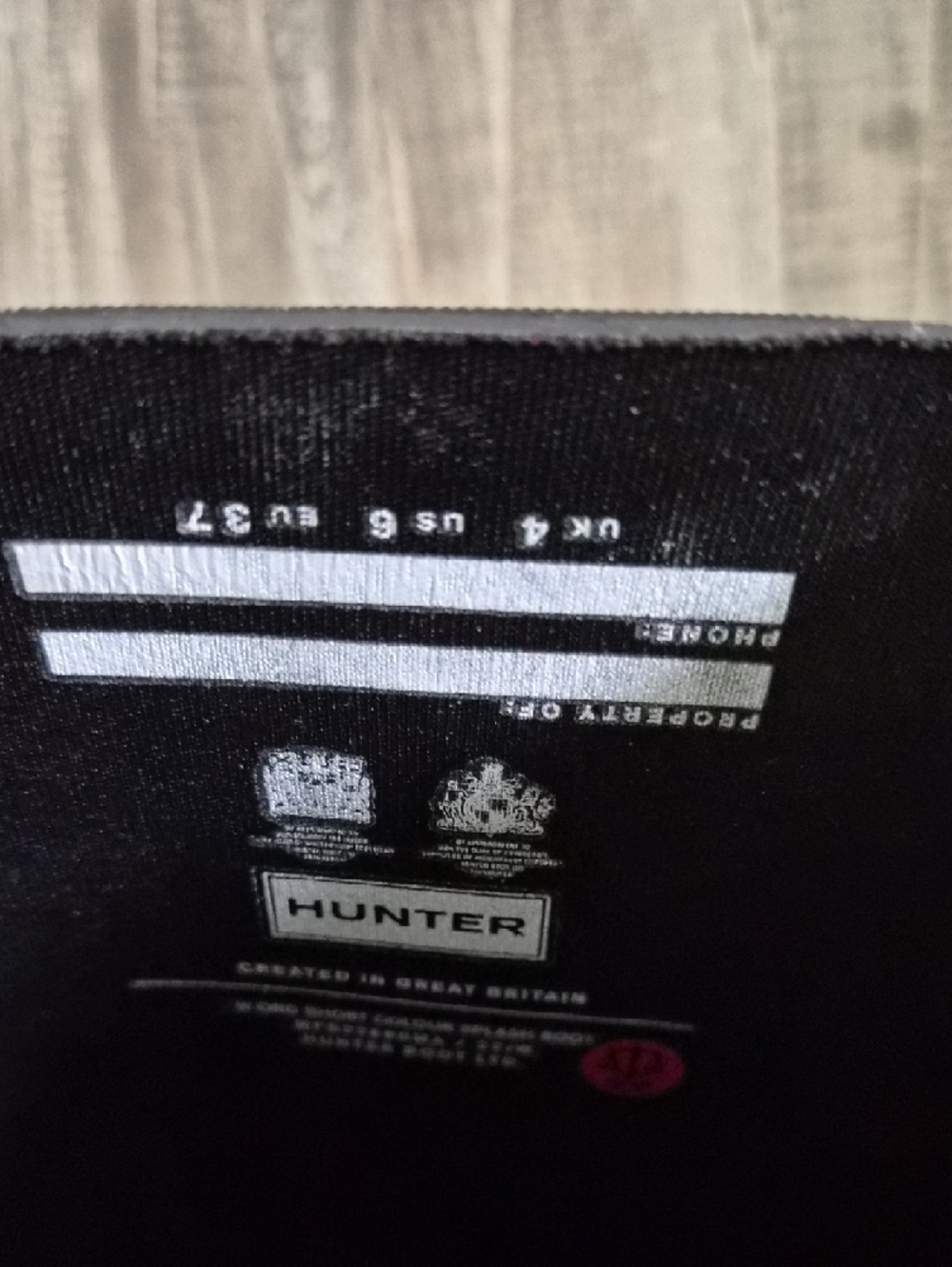 Hunter Black Rain Boots with Aqua Trim - Picture 5 of 6